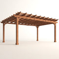 Cedar Wood Pergola Kit Built to Last Outdoors, 12x16 ft Structure, Metal Ground Stakes, All-Weather Cedar