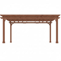 Cedar Wood Pergola Kit Built to Last Outdoors, 12x16 ft Structure, Metal Ground Stakes, All-Weather Cedar