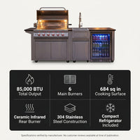 82-Inch 6-Burner Gas Grill 85,000 BTU Outdoor Kitchen Barbecue, Stainless Steel Grill Island with Sink, Storage Cabinets, and Wine Refrigerator,Backyard, Patio, Lawn, Silver (Silver, 82.4") — Results & Stats
