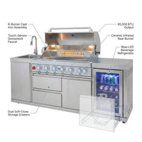 Outdoor Kitchen Island Built to Transform Your Backyard, 85,000 BTU 6-Burner Grill, Stainless Steel Sink, Wine Cooler — How It Works