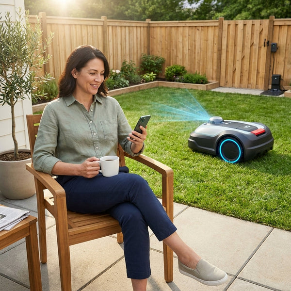 Robot Lawn Mower Built for Small Yards, Vision AI Obstacle Detection, 0.15 Acre Coverage, App Control
